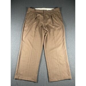 Retro‎ Brown Windowpane Pleated Dress Pants Size 40